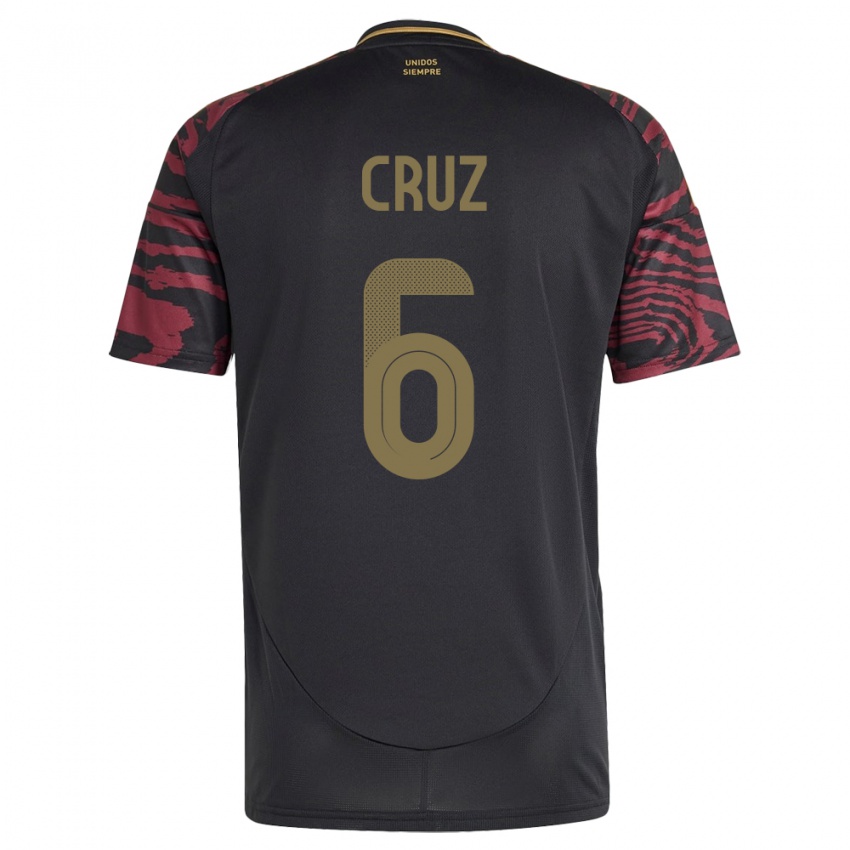 Niño Camiseta Perú Esteban Cruz #6 Negro 2ª Equipación 24-26 La Camisa