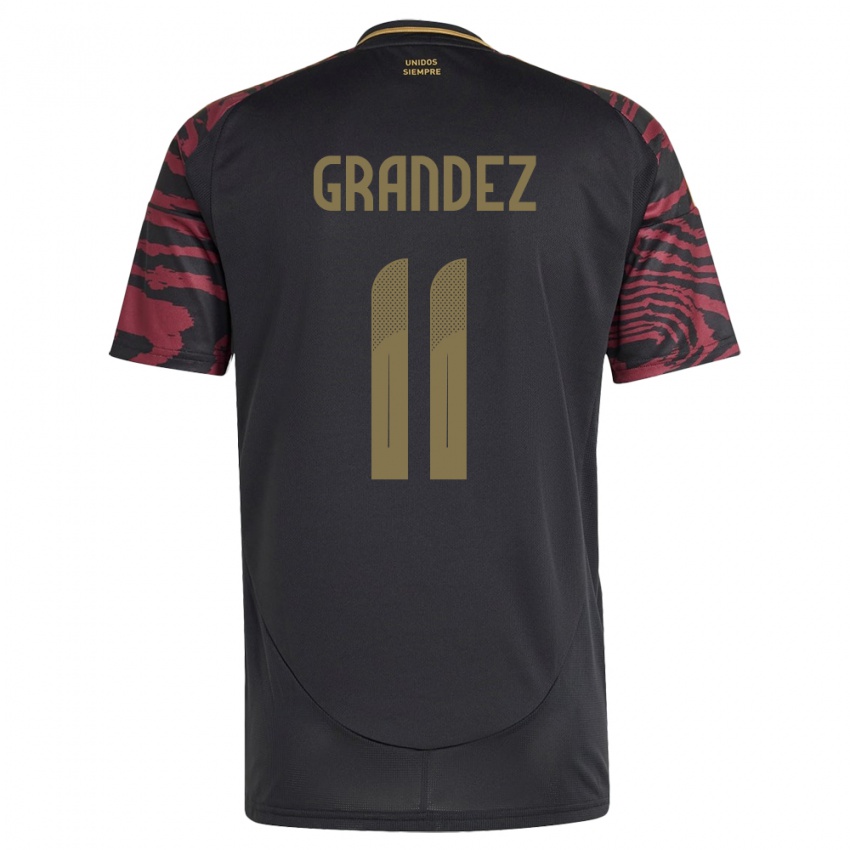 Niño Camiseta Perú Guillermo Grández #11 Negro 2ª Equipación 24-26 La Camisa