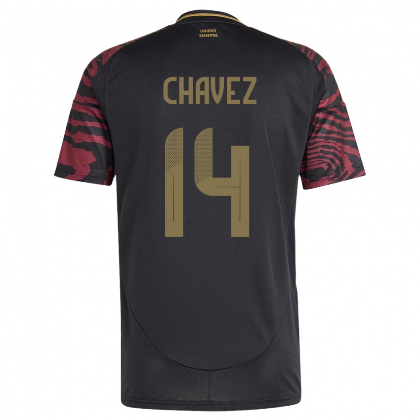 Niño Camiseta Perú Felipe Chávez #14 Negro 2ª Equipación 24-26 La Camisa