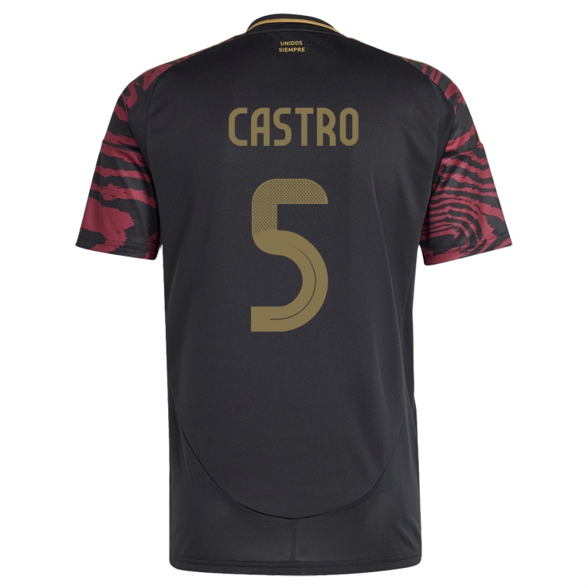 Niño Camiseta Perú Rosa Castro #5 Negro 2ª Equipación 24-26 La Camisa