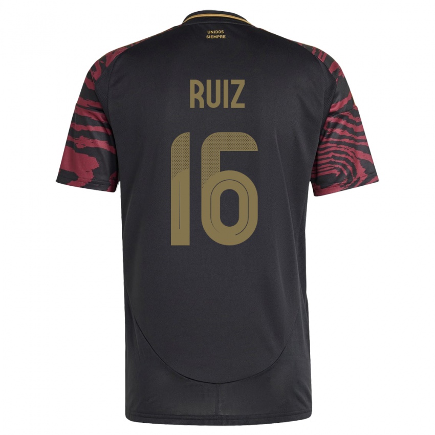 Niño Camiseta Perú Birka Ruiz #16 Negro 2ª Equipación 24-26 La Camisa