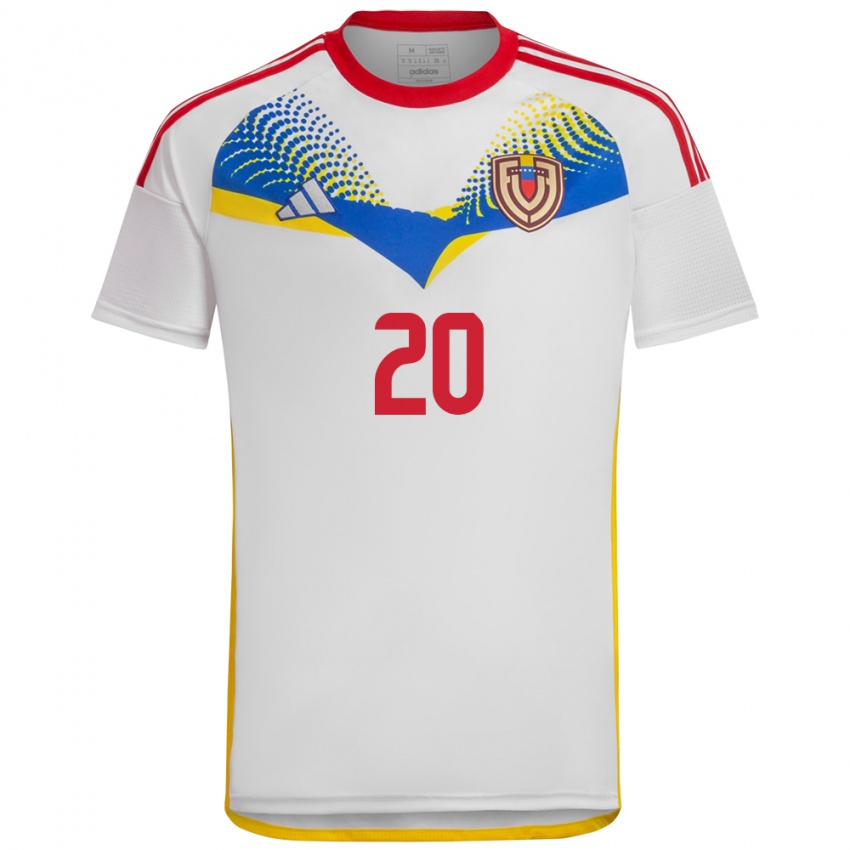 Niño Camiseta Venezuela Anderson Contreras #20 Blanco 2ª Equipación 24-26 La Camisa