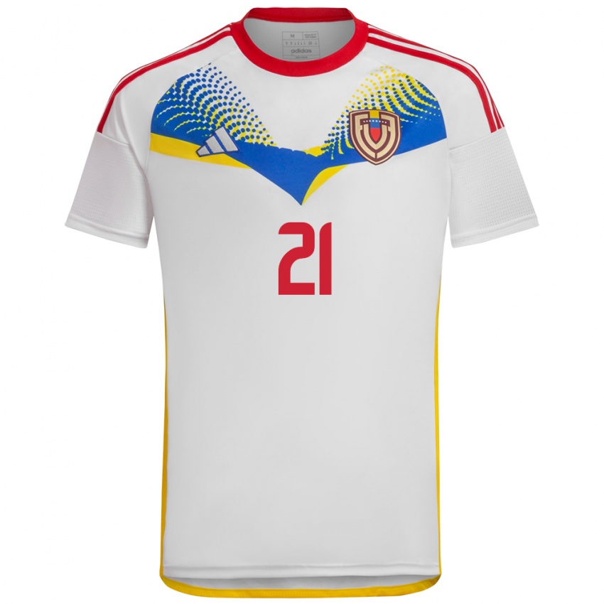 Niño Camiseta Venezuela Alex Custodio #21 Blanco 2ª Equipación 24-26 La Camisa