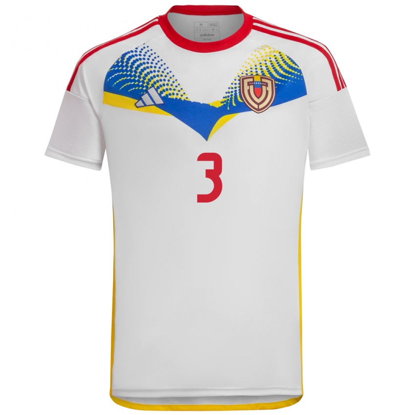 Niño Camiseta Venezuela Santiago Silva #3 Blanco 2ª Equipación 24-26 La Camisa