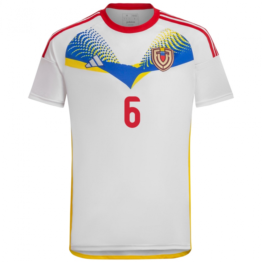 Niño Camiseta Venezuela Carlos Rojas #6 Blanco 2ª Equipación 24-26 La Camisa