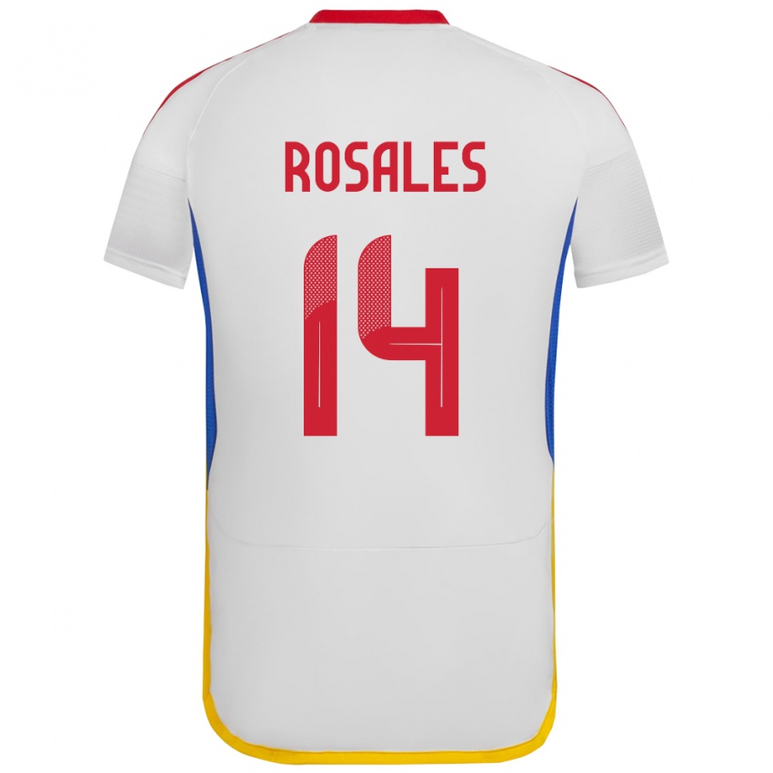 Niño Camiseta Venezuela Roberto Rosales #14 Blanco 2ª Equipación 24-26 La Camisa