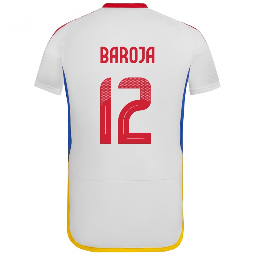 Niño Camiseta Venezuela Alain Baroja #12 Blanco 2ª Equipación 24-26 La Camisa