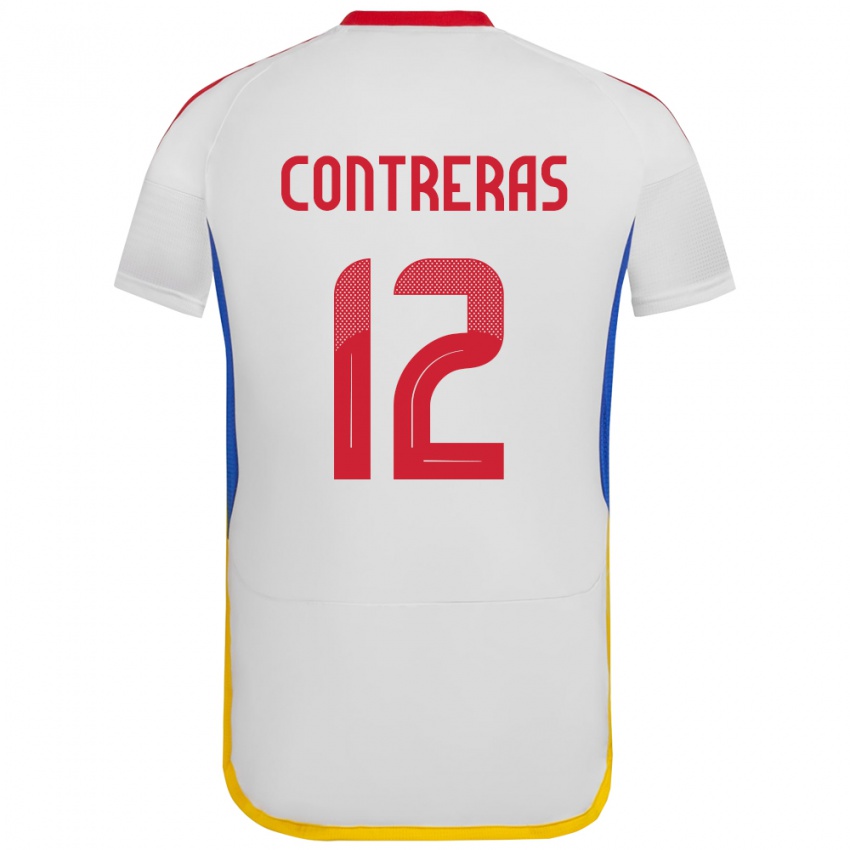 Niño Camiseta Venezuela José Contreras #12 Blanco 2ª Equipación 24-26 La Camisa