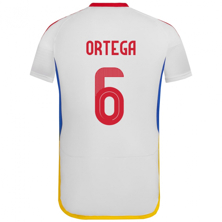 Niño Camiseta Venezuela Bryant Ortega #6 Blanco 2ª Equipación 24-26 La Camisa