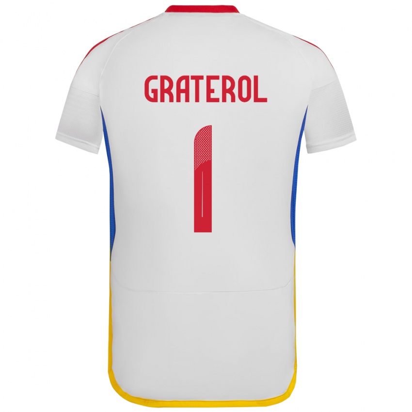 Niño Camiseta Venezuela Joel Graterol #1 Blanco 2ª Equipación 24-26 La Camisa