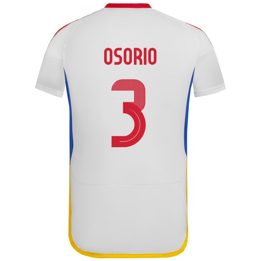 Niño Camiseta Venezuela Yordan Osorio #3 Blanco 2ª Equipación 24-26 La Camisa