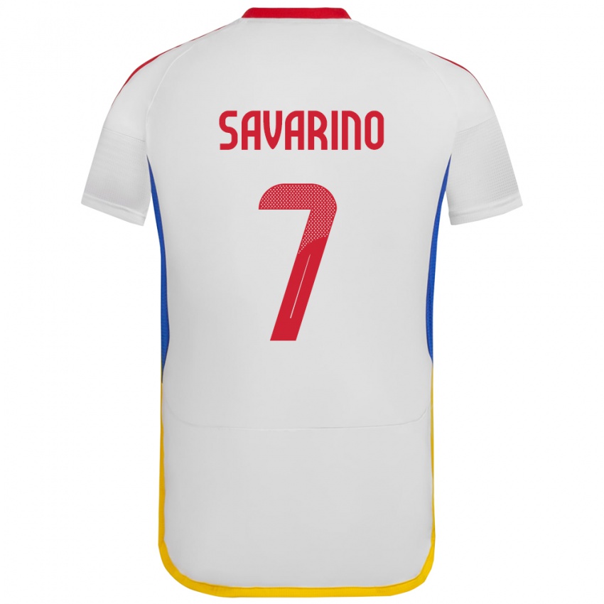 Niño Camiseta Venezuela Jefferson Savarino #7 Blanco 2ª Equipación 24-26 La Camisa