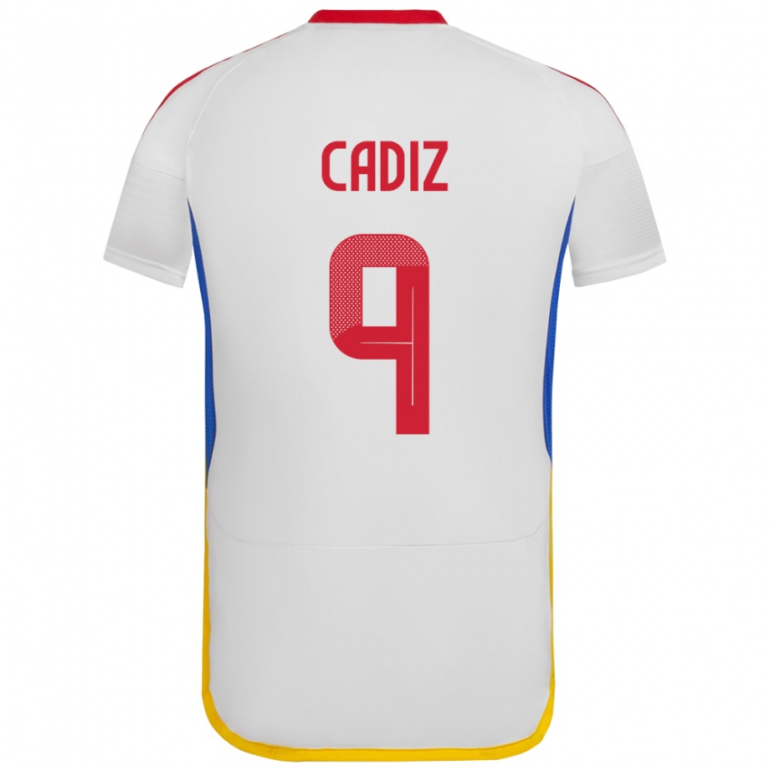 Niño Camiseta Venezuela Jhonder Cádiz #9 Blanco 2ª Equipación 24-26 La Camisa