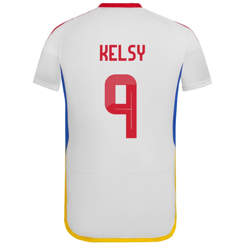 Niño Camiseta Venezuela Kevin Kelsy #9 Blanco 2ª Equipación 24-26 La Camisa