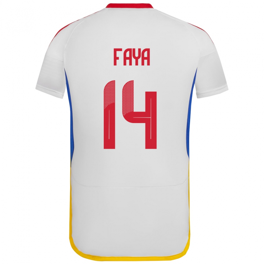 Niño Camiseta Venezuela Carlos Faya #14 Blanco 2ª Equipación 24-26 La Camisa