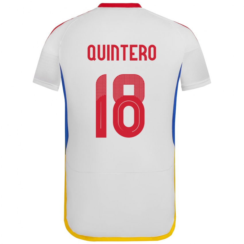 Niño Camiseta Venezuela Jesús Quintero #18 Blanco 2ª Equipación 24-26 La Camisa