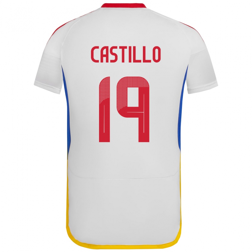 Niño Camiseta Venezuela Bryan Castillo #19 Blanco 2ª Equipación 24-26 La Camisa