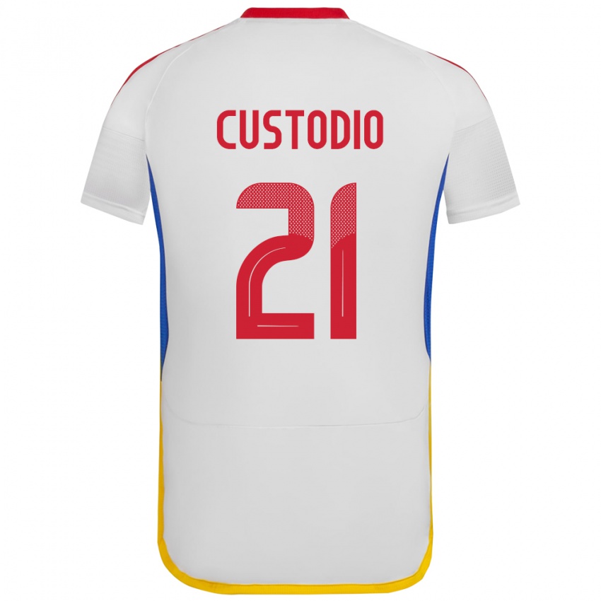 Niño Camiseta Venezuela Alex Custodio #21 Blanco 2ª Equipación 24-26 La Camisa