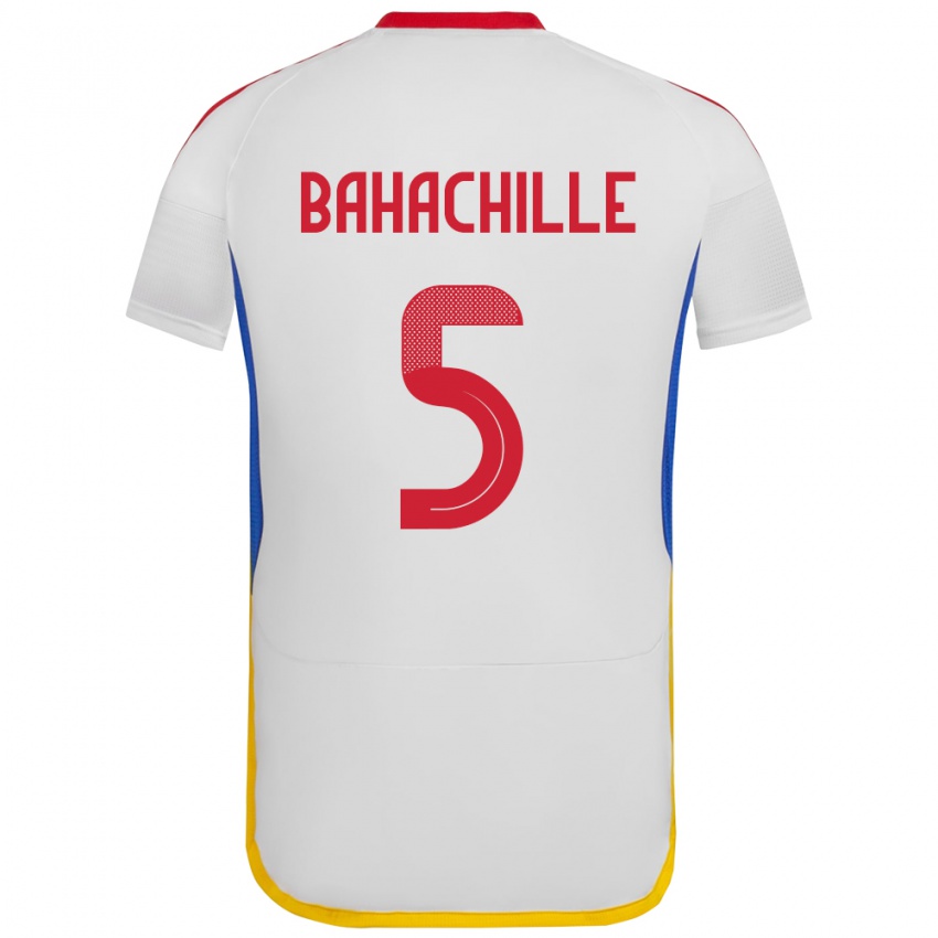 Niño Camiseta Venezuela Abraham Bahachille #5 Blanco 2ª Equipación 24-26 La Camisa