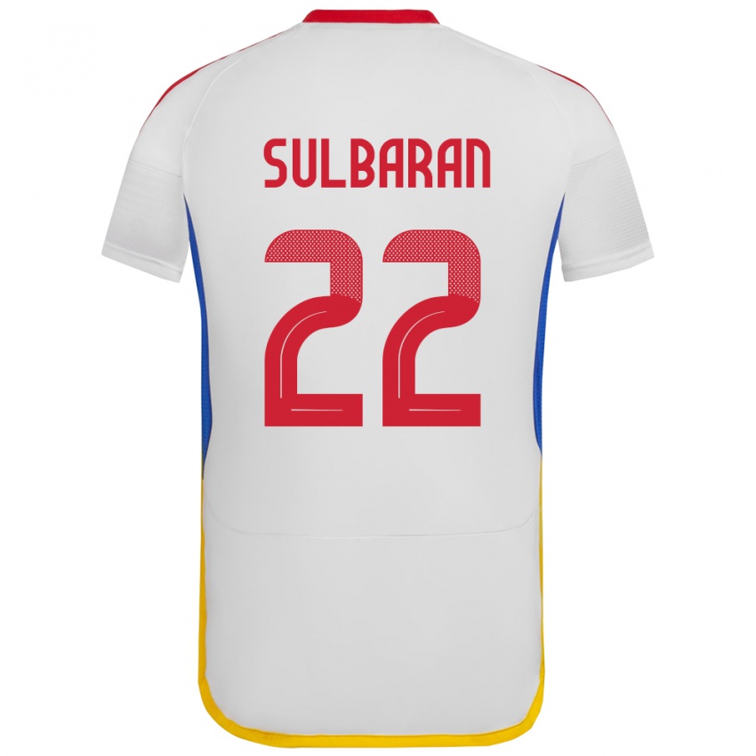 Niño Camiseta Venezuela Manuel Sulbarán #22 Blanco 2ª Equipación 24-26 La Camisa