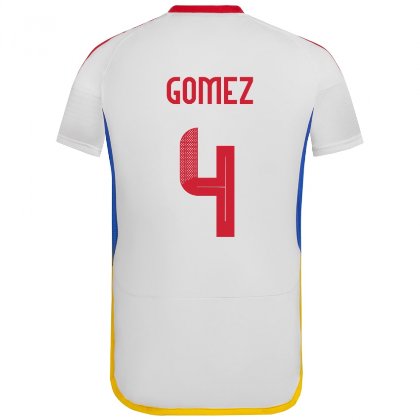 Niño Camiseta Venezuela Santiago Gómez #4 Blanco 2ª Equipación 24-26 La Camisa