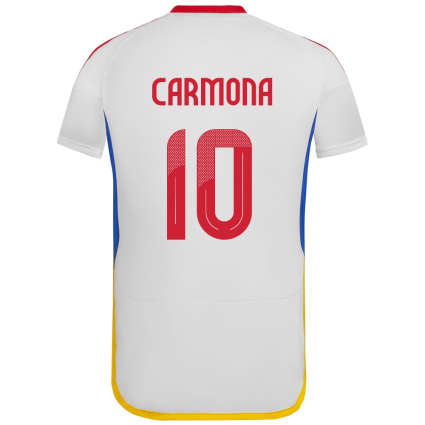 Niño Camiseta Venezuela Wikelman Carmona #10 Blanco 2ª Equipación 24-26 La Camisa