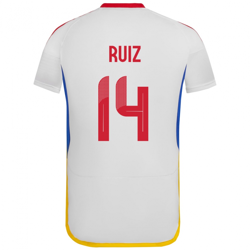 Niño Camiseta Venezuela Maicol Ruiz #14 Blanco 2ª Equipación 24-26 La Camisa