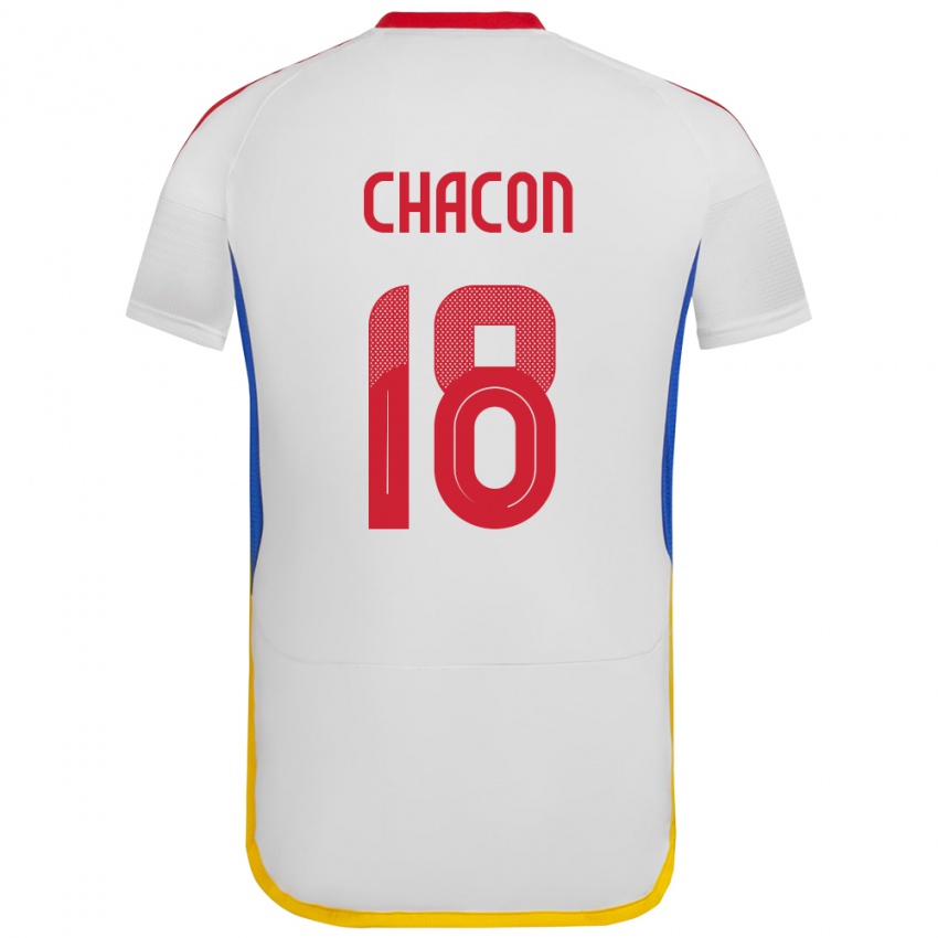 Niño Camiseta Venezuela Yerson Chacón #18 Blanco 2ª Equipación 24-26 La Camisa