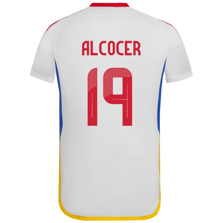 Niño Camiseta Venezuela Brayan Alcocer #19 Blanco 2ª Equipación 24-26 La Camisa