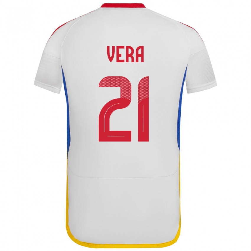 Niño Camiseta Venezuela Andry Vera #21 Blanco 2ª Equipación 24-26 La Camisa