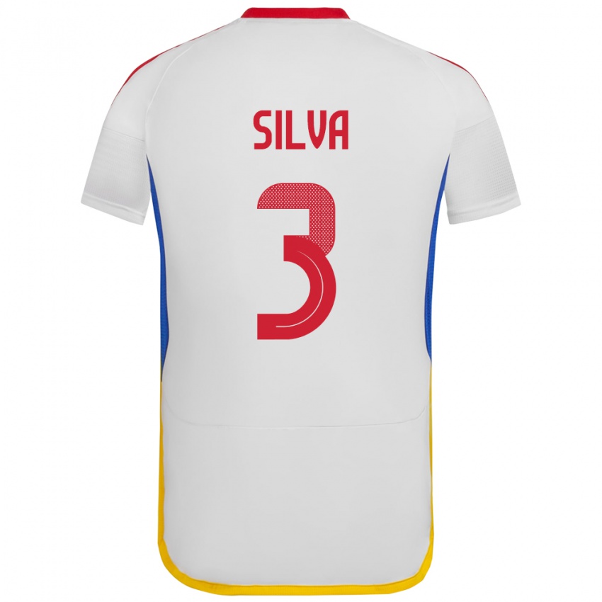 Niño Camiseta Venezuela Santiago Silva #3 Blanco 2ª Equipación 24-26 La Camisa