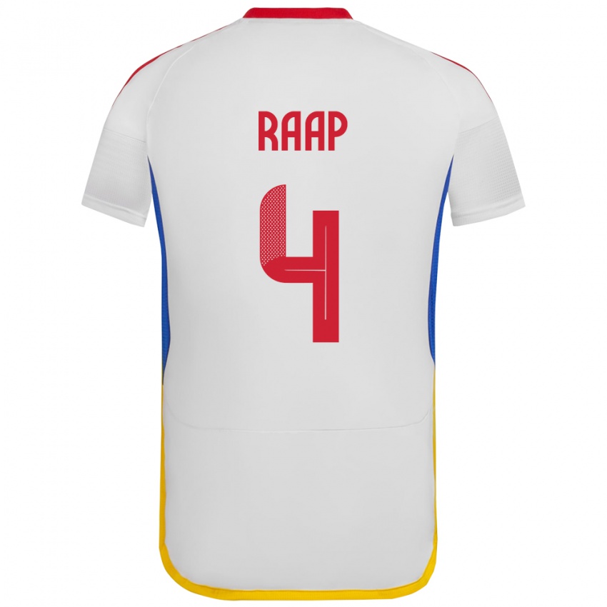 Niño Camiseta Venezuela Yiandro Raap #4 Blanco 2ª Equipación 24-26 La Camisa