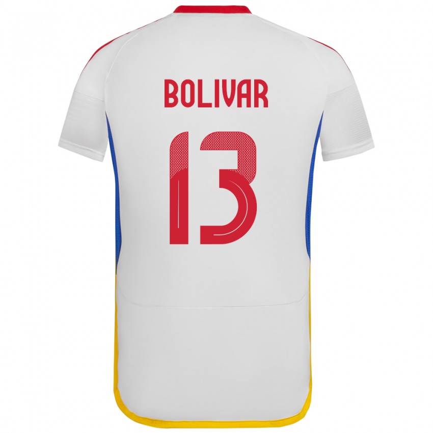 Niño Camiseta Venezuela Salvador Bolívar #13 Blanco 2ª Equipación 24-26 La Camisa