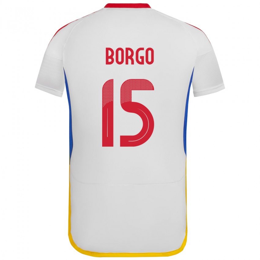 Niño Camiseta Venezuela Ángel Borgo #15 Blanco 2ª Equipación 24-26 La Camisa