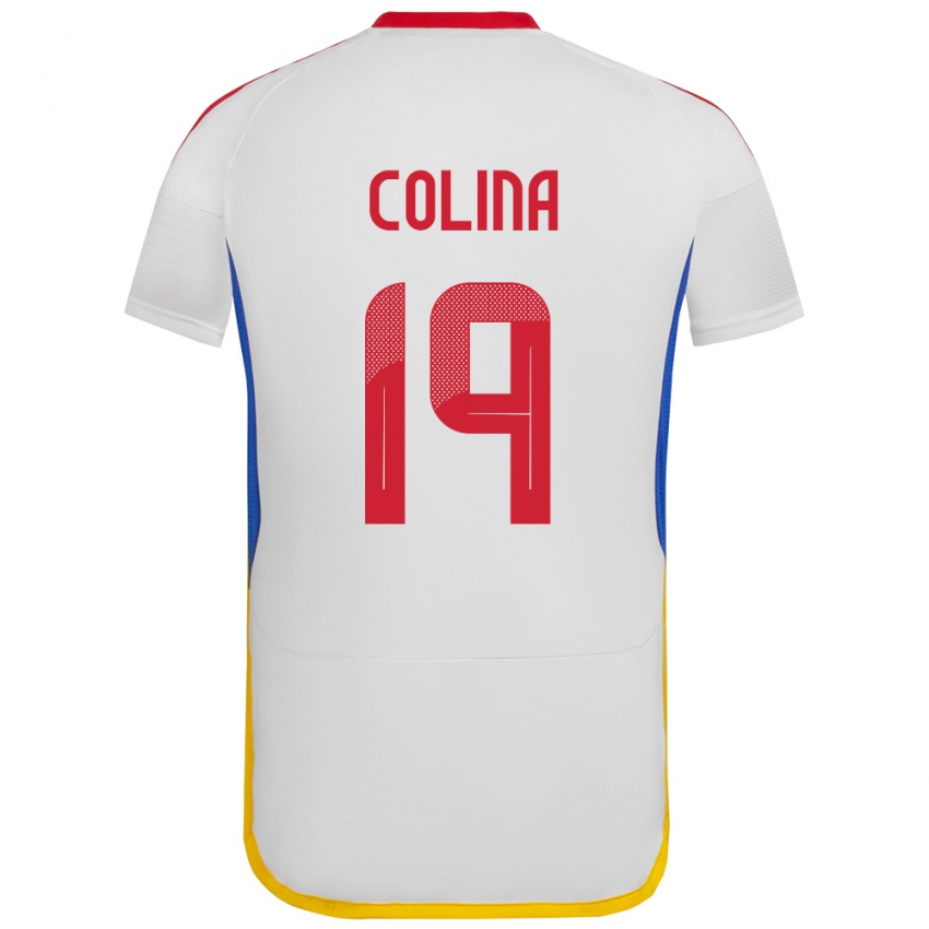 Niño Camiseta Venezuela Junior Colina #19 Blanco 2ª Equipación 24-26 La Camisa