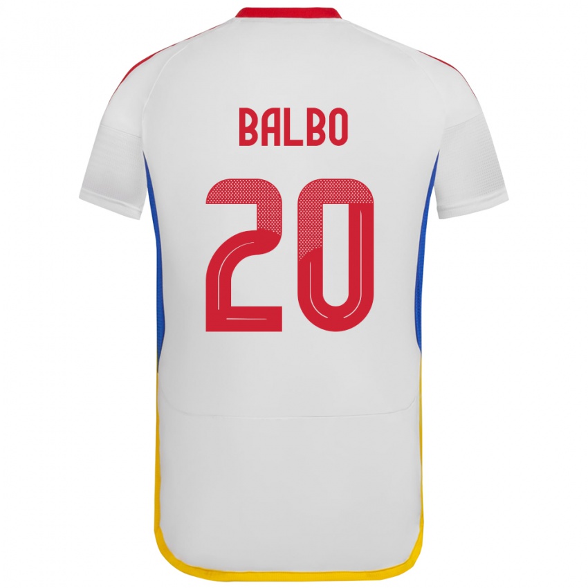 Niño Camiseta Venezuela Luis Balbo #20 Blanco 2ª Equipación 24-26 La Camisa