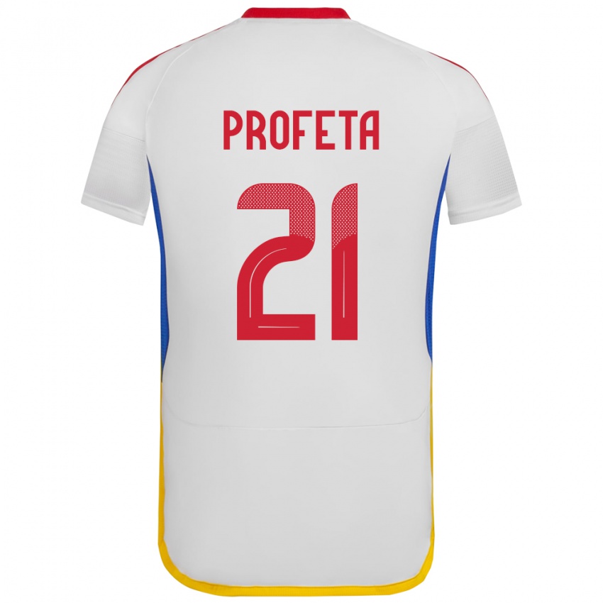 Niño Camiseta Venezuela Nicola Profeta #21 Blanco 2ª Equipación 24-26 La Camisa