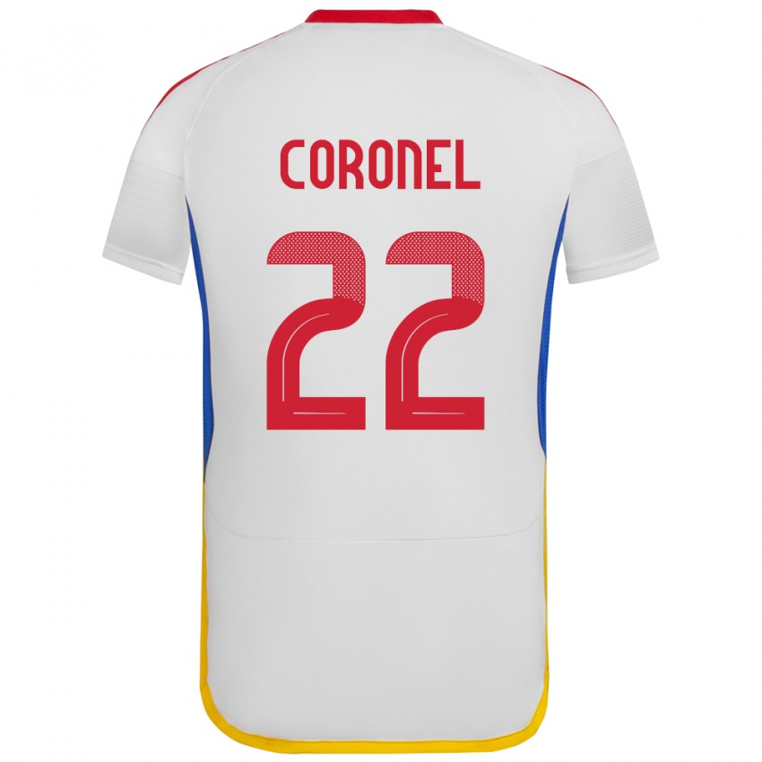 Niño Camiseta Venezuela Nohelis Coronel #22 Blanco 2ª Equipación 24-26 La Camisa