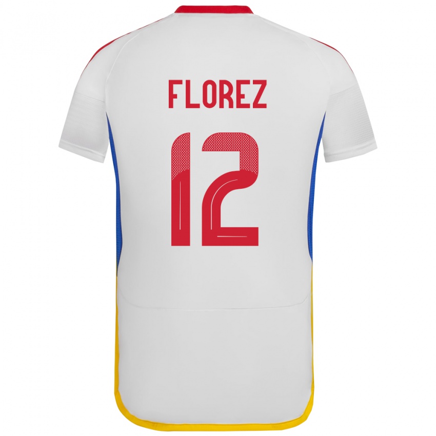 Niño Camiseta Venezuela Génesis Flórez #12 Blanco 2ª Equipación 24-26 La Camisa