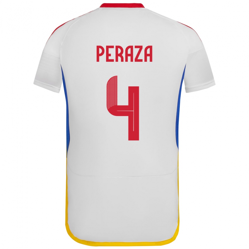 Niño Camiseta Venezuela María Peraza #4 Blanco 2ª Equipación 24-26 La Camisa