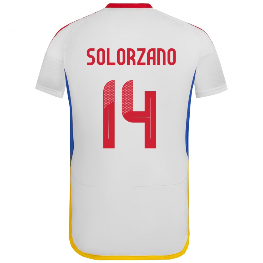 Niño Camiseta Venezuela Fabiola Solórzano #14 Blanco 2ª Equipación 24-26 La Camisa