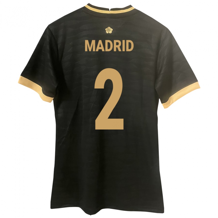 Niño Camiseta Panamá Dayane Madrid #2 Negro 2ª Equipación 24-26 La Camisa