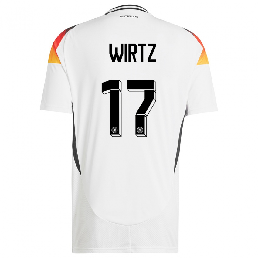 Hombre Camiseta Alemania Florian Wirtz #17 Blanco 1ª Equipación 24-26 La Camisa