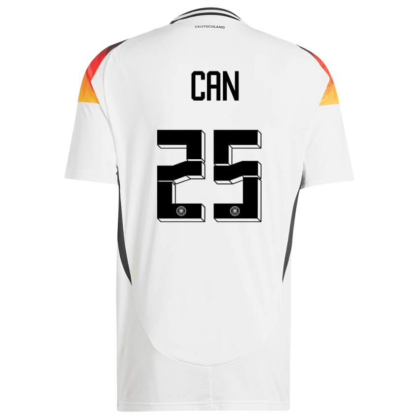 Hombre Camiseta Alemania Emre Can #25 Blanco 1ª Equipación 24-26 La Camisa