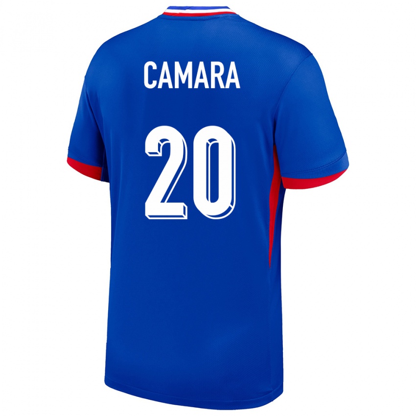 Hombre Camiseta Francia Ousmane Camara #20 Azul 1ª Equipación 24-26 La Camisa