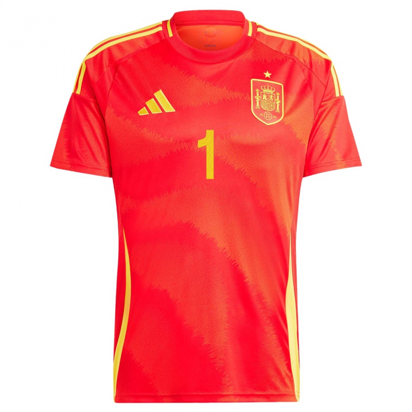 Hombre Camiseta España David Raya #1 Rojo 1ª Equipación 24-26 La Camisa