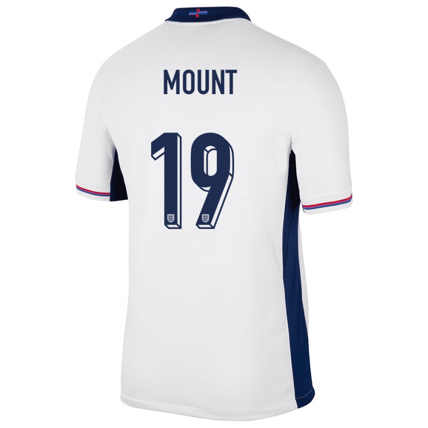 Hombre Camiseta Inglaterra Mason Mount #19 Blanco 1ª Equipación 24-26 La Camisa