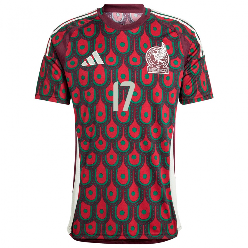 Hombre Camiseta México Jorge Ruvalcaba #17 Granate 1ª Equipación 24-26 La Camisa