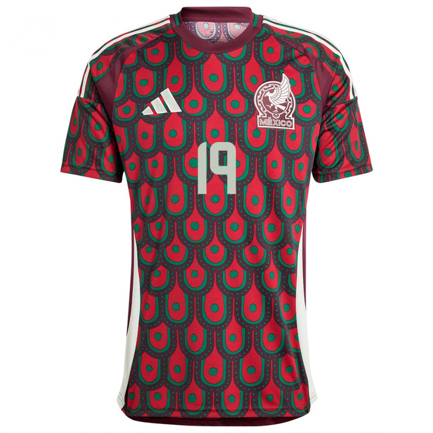 Hombre Camiseta México Israel Reyes #19 Granate 1ª Equipación 24-26 La Camisa