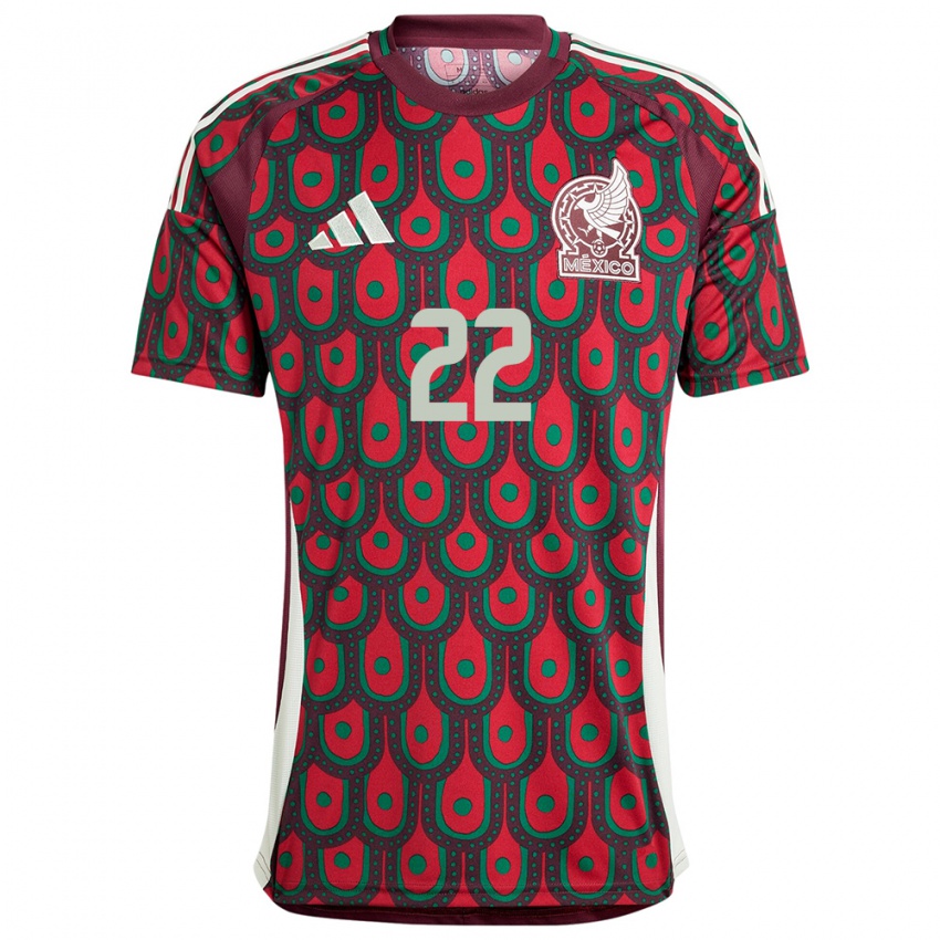 Hombre Camiseta México Hirving Lozano #22 Granate 1ª Equipación 24-26 La Camisa